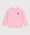 Kinder-Sweatshirt aus einfarbiger Baumwolle rosa