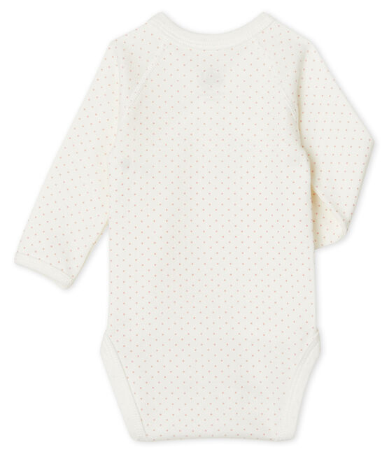 Langärmeliger Body für Neugeborene weiss MARSHMALLOW/rosa CHARME