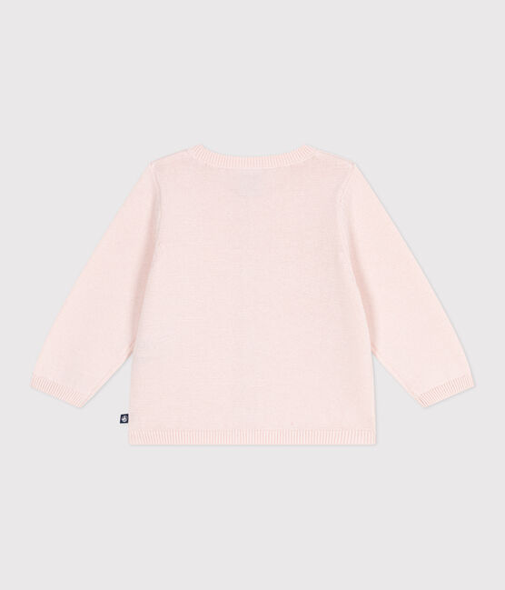 Baby-Cardigan aus Baumwolle mit Zierstrick rosa FLEUR