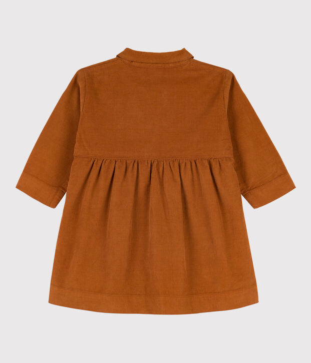 Lang&auml;rmeliges Babykleid aus Feincord braun