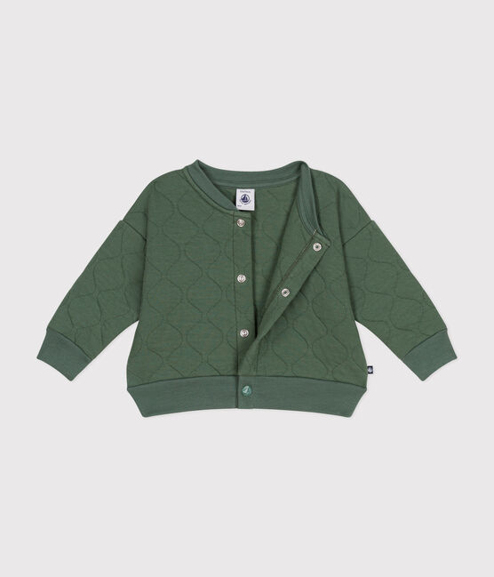 Baby-College-Jacke aus gestepptem Doppeljersey grün CROCO