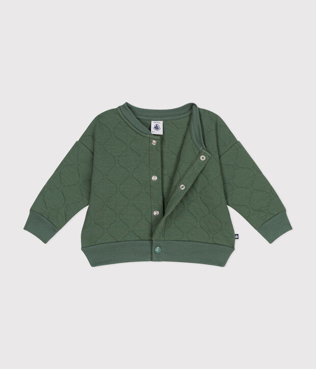 Baby-College-Jacke aus gestepptem Doppeljersey gr&uuml;n