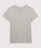 GERADES T-Shirt mit Rundhalsausschnitt aus Bio-Baumwolle Damen grau BELUGA CHINE
