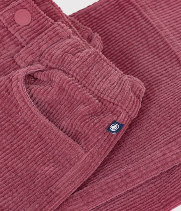 Kinder Wide Leg-Hose aus Feincord rosa