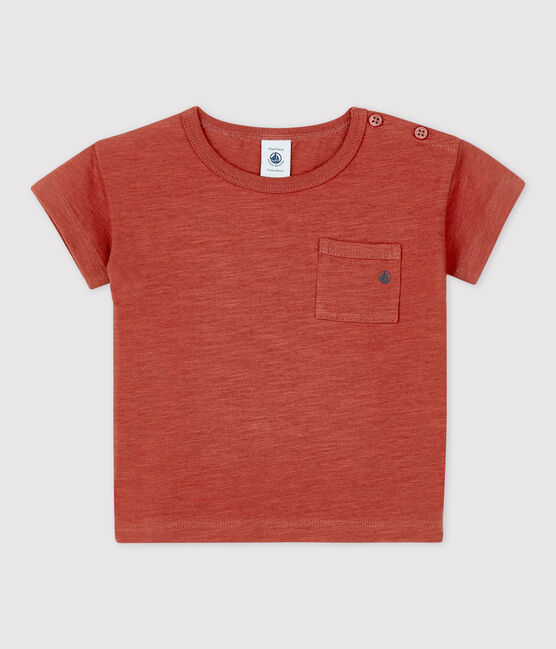 Einfarbiges kurzärmeliges T-Shirt aus Jersey braun OMBRIE