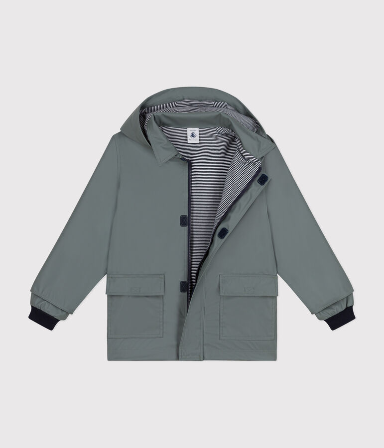 Klassische Kinder-Regenjacke f&uuml;r M&auml;dchen und Jungen gr&uuml;n