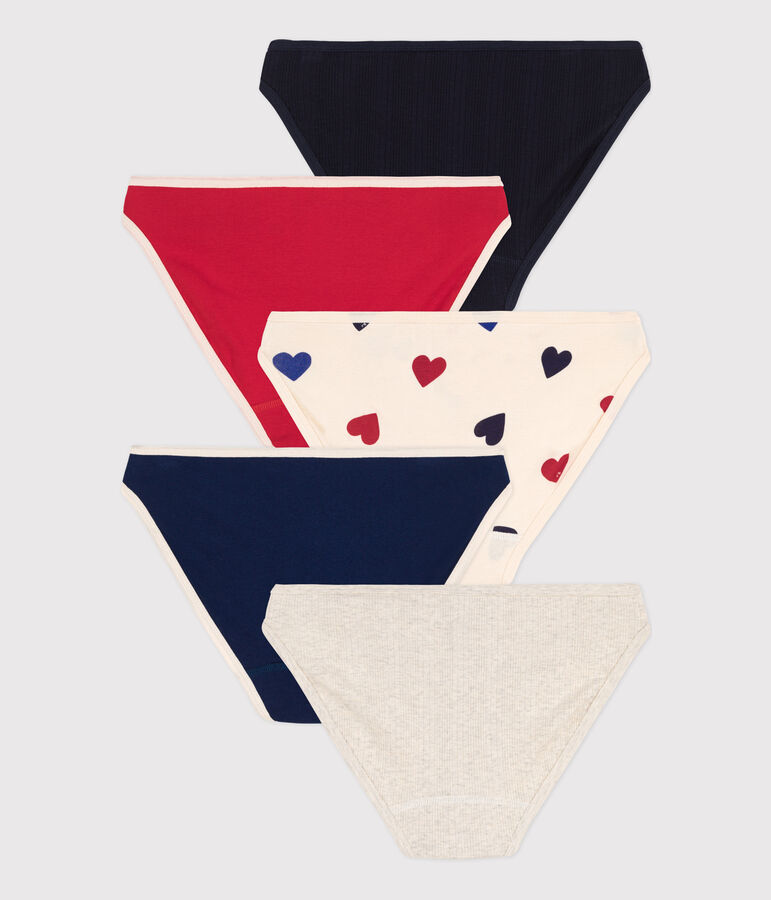 5er-Set Slips aus Baumwolle f&uuml;r Damen vielfarbig