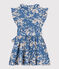 Ärmelloses Kinder-Kleid aus Popeline mit Blumenmuster für Mädchen blau BEACH/ MULTICO