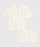 Damen-Kurzpyjama aus Baumwolle mit Herzmotiv weiss MARSHMALLOW/weiss MULTICO