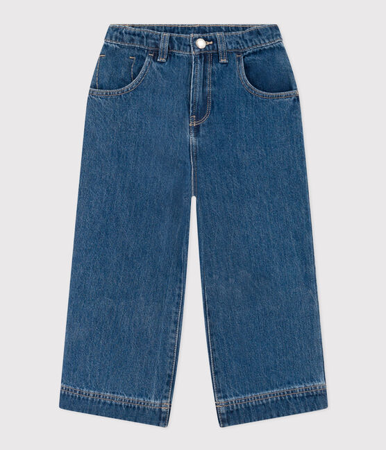 Umweltfreundliche Kinderhose aus Baumwolle für Mädchen blau DENIM BLEU
