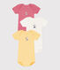 3er-Set kurzärmelige Baby-Bodys Petit Bateau X Snoopy aus Baumwolle