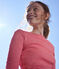 Eng anliegendes T-Shirt mit Rundhalsausschnitt aus Baumwolle für Damen rot CORRIDA/weiss MARSHMALLOW
