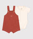 Baby-Latzhosen-Kombination aus geflammtem Jersey