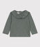 Langärmelige Babybluse aus geflammtem Jersey grün THUYA