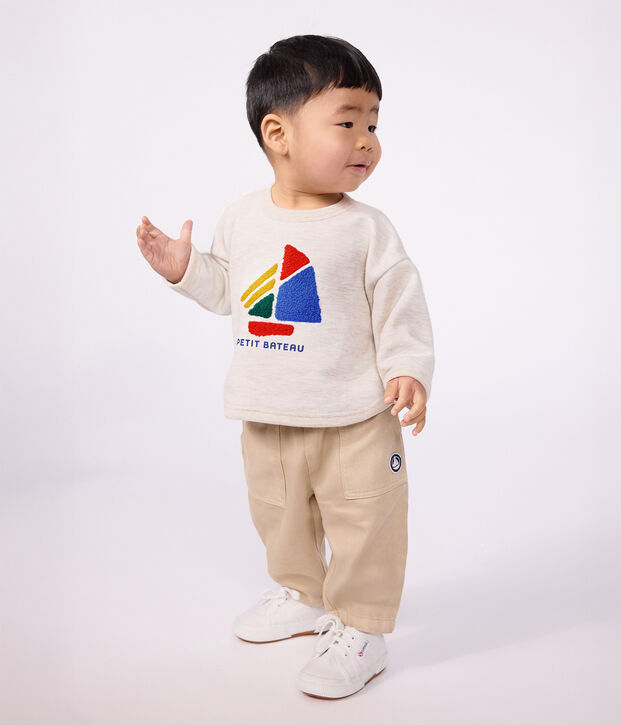 Baby-Sweatshirt aus Baumwolle mit Schiffmotiv MONTELIMAR CHINE