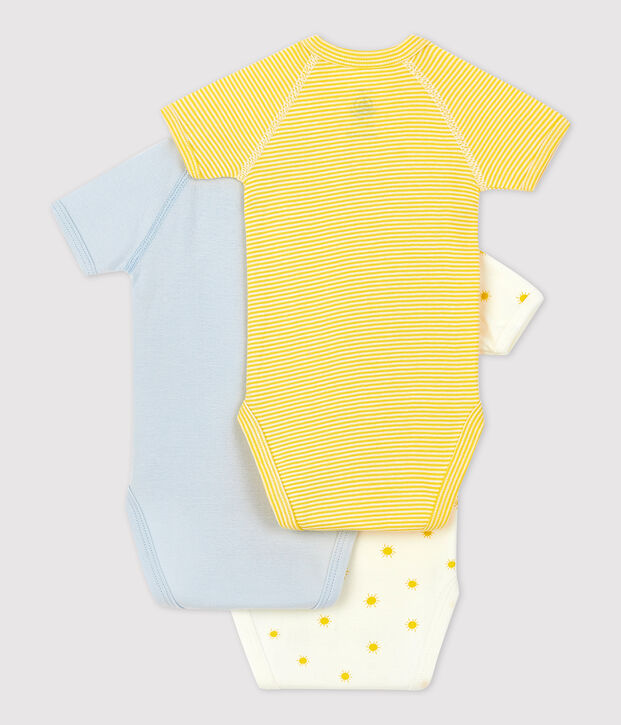 3er-Set Baby-Bodys aus Bio-Baumwolle vielfarbig