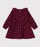 Lang&auml;rmeliges Kinder-Kleid aus gebl&uuml;mtem Fein-Cord rot/vielfarbig