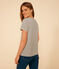 Damen-T-Shirt Le Droit aus Baumwolle, mit Rundhalsausschnitt und Streifen weiss AVALANCHE/blau SMOKING