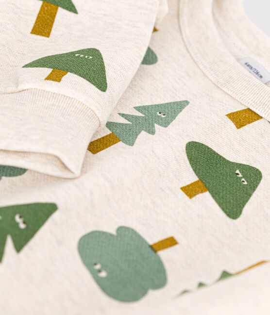 Kinder-Sweatshirt aus Molton für Jungen beige MONTELIMAR/weiss MULTICO