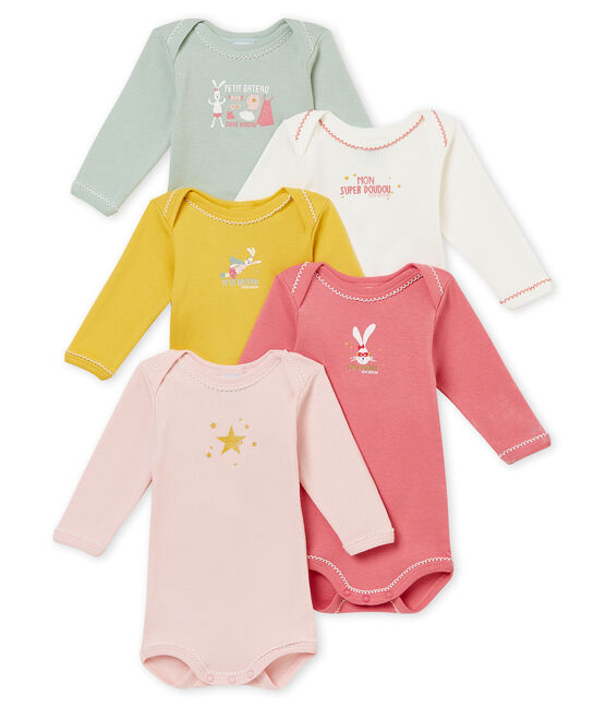 Baby MädchenLangarmbodys im 5er-Set variante 1