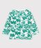 Baby-Sweatshirt aus Molton mit Pflanzenmuster weiss MARSHMALLOW/grün GAZON