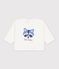 Lang&auml;rmeliges Baby T-Shirt aus einfarbiger Baumwolle mit Motiv MILK