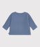Cardigan b&eacute;b&eacute; tricot point mousse en coton uni blau