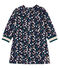 Langärmeliges gemustertes Babykleid für Mädchen blau SMOKING/weiss MULTICO CN