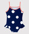 Baby-Badeanzug auf recyceltem Material blau MEDIEVAL/weiss MARSHMALLOW