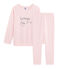 Pyjama aus aufgerautem, extra warmem Bouclé-Frottier für kleine Mädchen rosa MINOIS