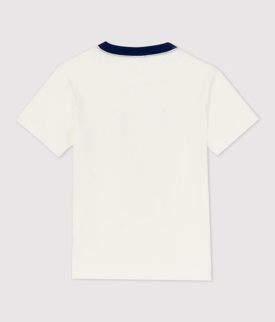 Kurzärmeliges T-Shirt aus Baumwolle für Jungen weiss MARSHMALLOW
