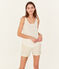 Leinen-tanktop damen weiss MARSHMALLOW