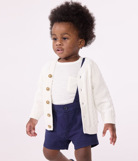 Baby-Cardigan aus Baumwolle weiss MARSHMALLOW