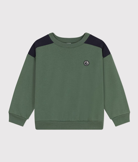 Kinder-Sweatshirt aus Molton für Jungen grün CROCO
