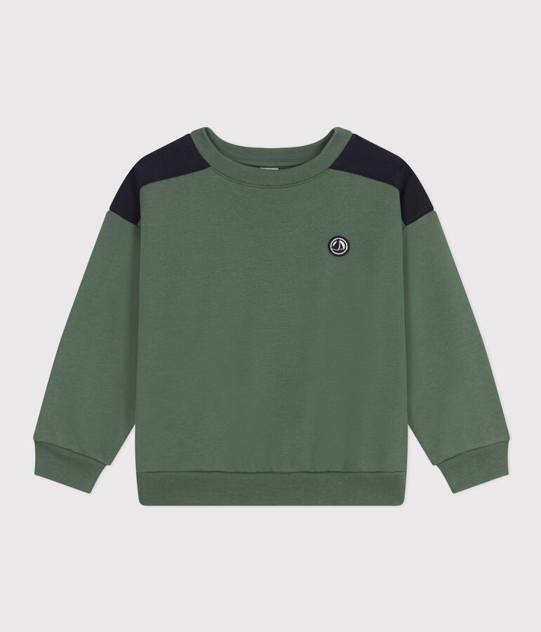 Kinder-Sweatshirt aus Molton f&uuml;r Jungen gr&uuml;n