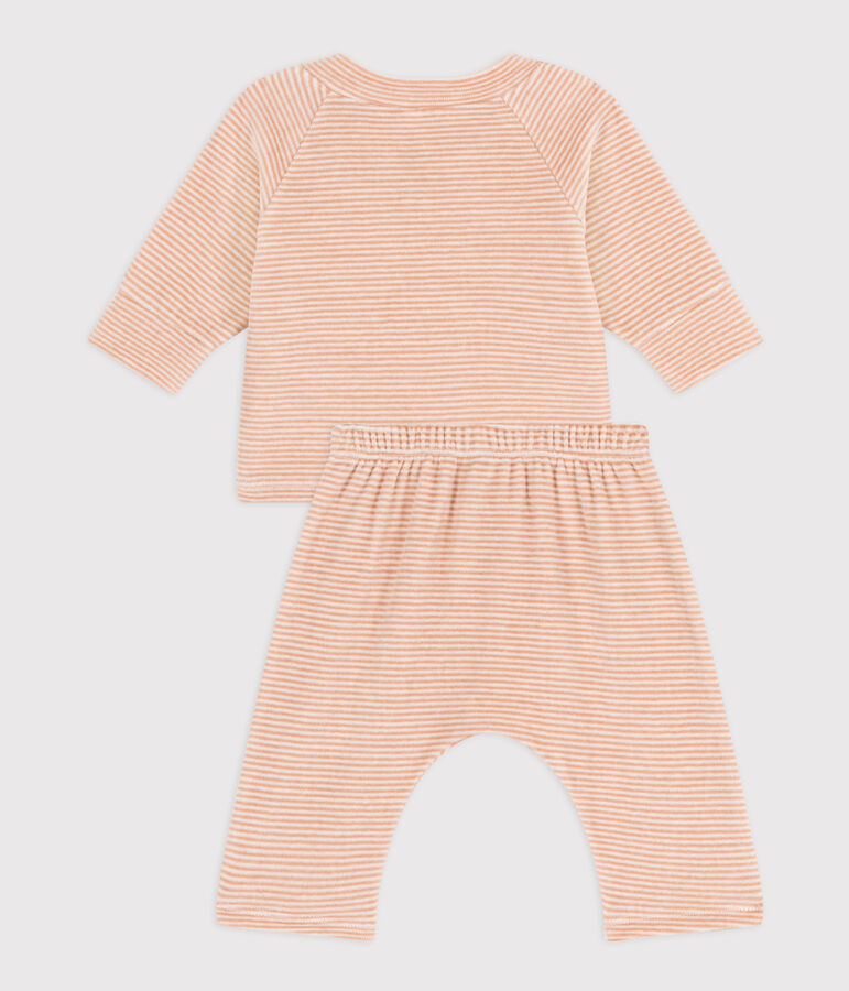 Zweiteiliges Baby-Set aus Nicki beige/weiss