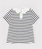 Kurzärmelige Baby-Bluse aus Baumwolle für Mädchen weiss MARSHMALLOW/blau SMOKING