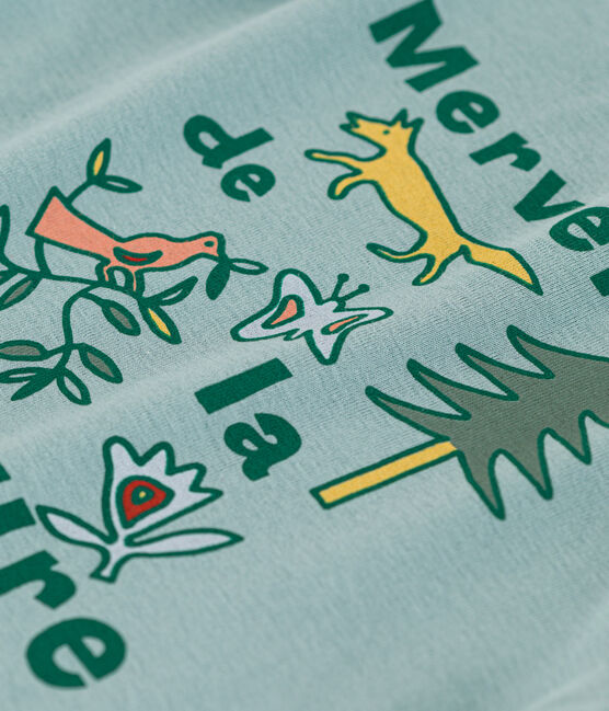 Langärmeliges T-Shirt aus Baumwolle für Kinder/Mädchen grün PAUL