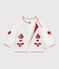 Baby-Cardigan aus Woll- und Baumwollstrick mit Jacquardmuster weiss/rot