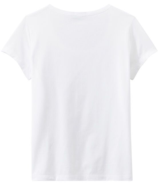 Damen-T-Shirt „COL DANSEUSE“ aus feinem Jersey weiss ECUME