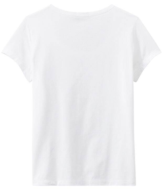 Damen-T-Shirt &bdquo;COL DANSEUSE&ldquo; aus feinem Jersey weiss