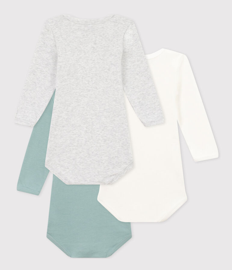3er-Set lang&auml;rmelige Baby-Bodys aus Baumwolle vielfarbig