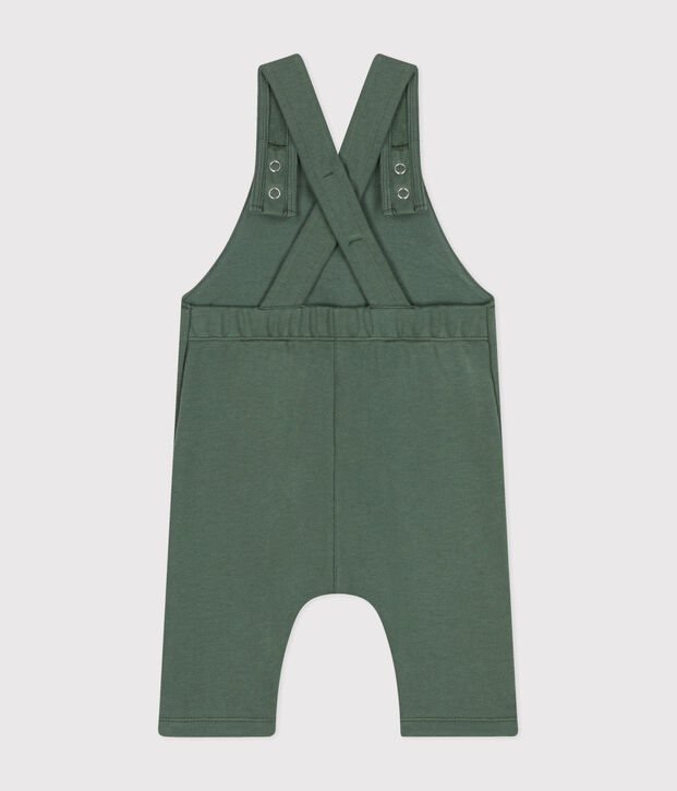 Lange Baby-Latzhose aus Molton gr&uuml;n