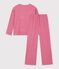 Damen-Pyjama aus einfarbigem Feincord rosa