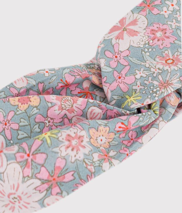 Baby-Haarband aus Popeline mit Blumenmuster f&uuml;r M&auml;dchen blau/vielfarbig