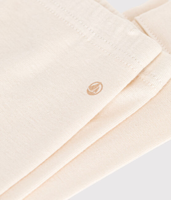 Baby-Leggings aus einfarbiger Baumwolle naturfarben AVALANCHE