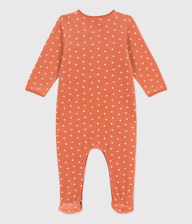 Bedruckter Baby-Strampler aus Nicki rosa/naturfarben
