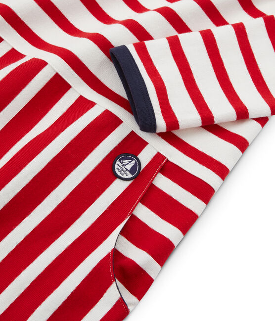 Langärmeliges kleid damen rot TERKUIT/weiss MARSHMALLOW