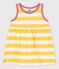 Ärmelloses Babykleid aus gestreiftem Jersey gelb ORGE/weiss MARSHMALLOW