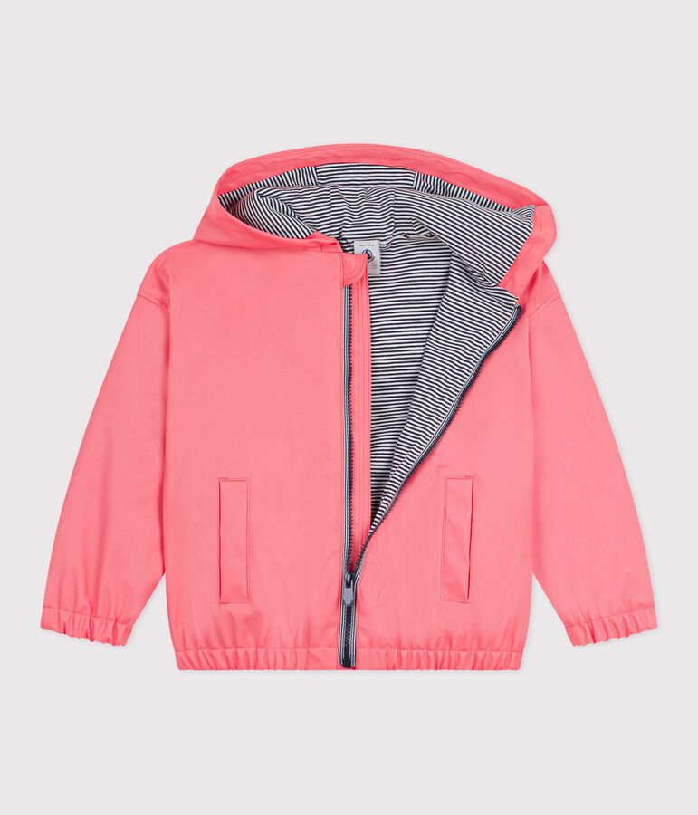 Kinder-Jacke aus einfarbigem PU rosa